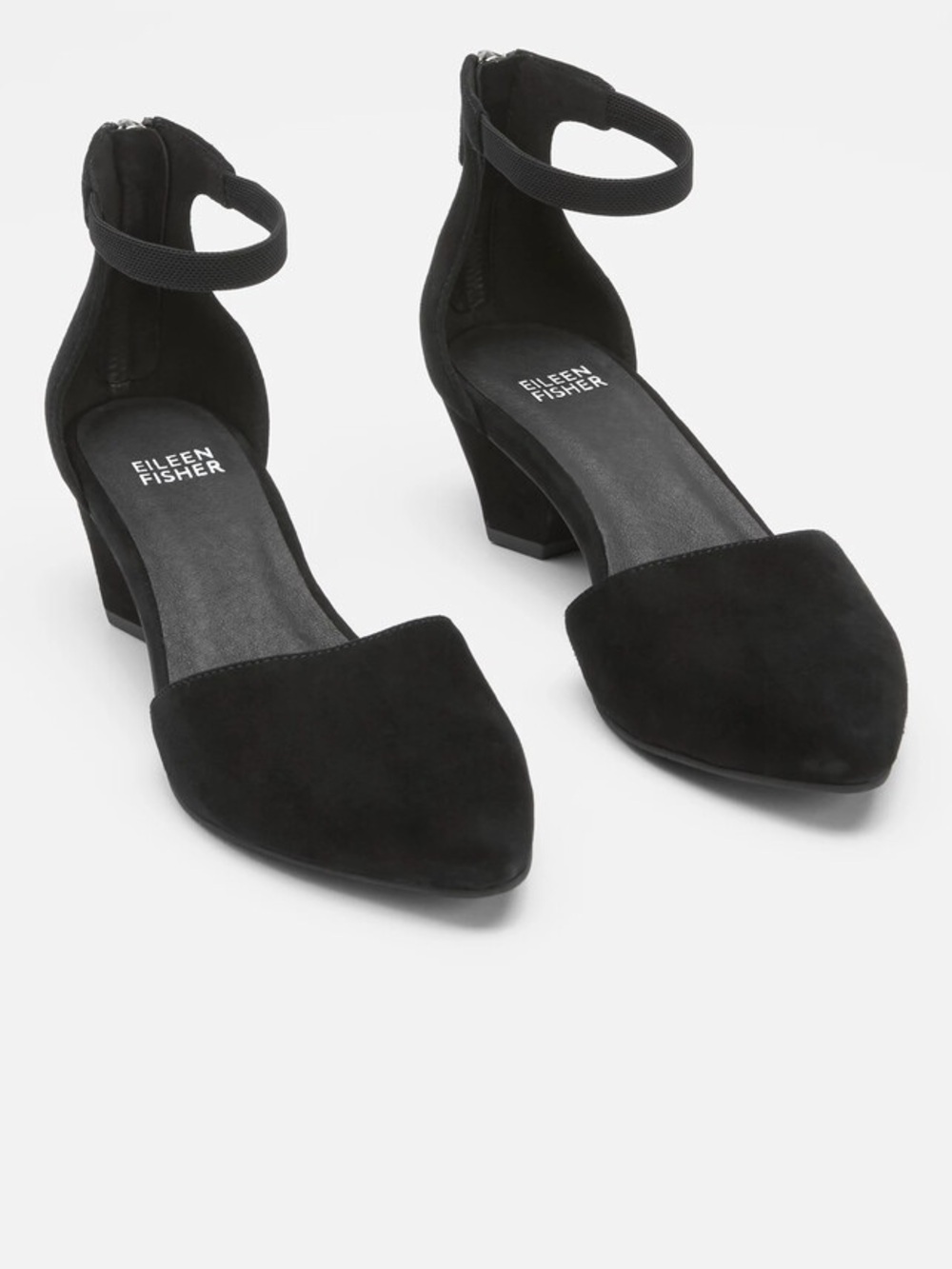 Eileen Fisher Shoes Sz 7 Just Suede Ankle-Strap Pump Minimalist Office Modest